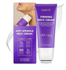 MAREE Neck Cream with Face Roller –Retinol & AH-8 Firming Cream, Tightening, 4oz