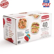 40 Piece Food Storage Set BPA Free Stackable Containers Leakproof Microwave Safe