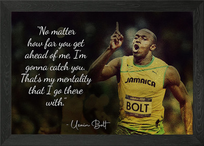 Usain Bolt gerahmtes Wandbild Poster Leinwanddruck Bild