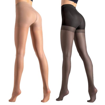Sheer Stockings High Elastic Black 40D Women Tights Lift Abdomen Control