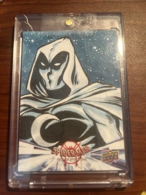 2021 Upper Deck Into The Spider Verse 1/1 Sketch Card Moon Knight By Keith Akers