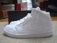 Size 10 - Jordan 1 Mid Triple White Men Basketball Shoes/Sneakers