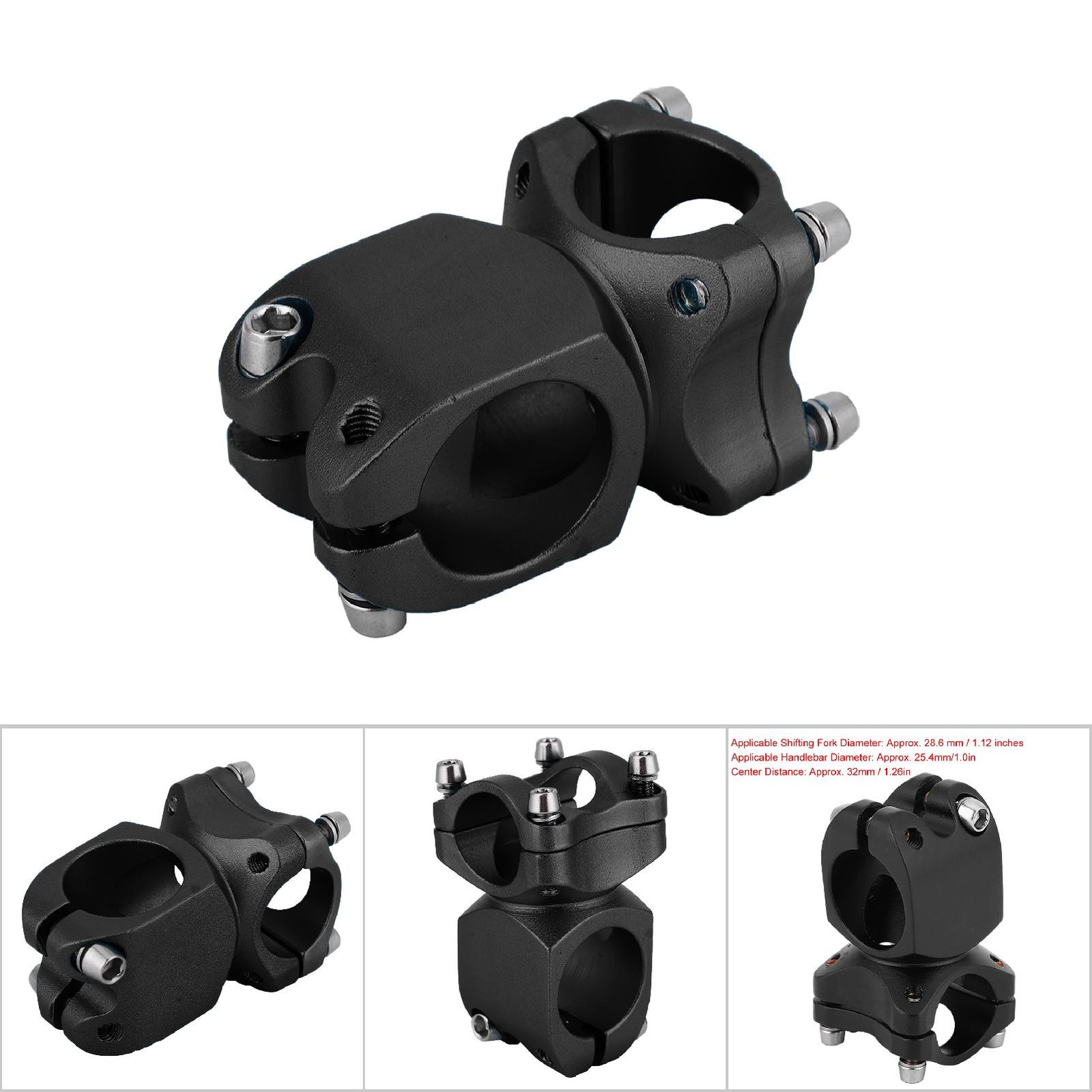 HOT (25.4 Short Stem-Black)Haowecib Road Bike Stem 25.4 Mm Mountain Bike Stem BA