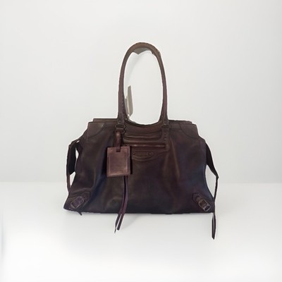 Authentic Balenciaga Neo City XL Bordeaux Leather Rust Hardware Demna Archive