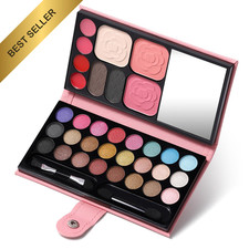 All in One Makeup Kit 24 Eyeshadow 4 Lipsticks 2 Blush Powder Mirror Gift Set