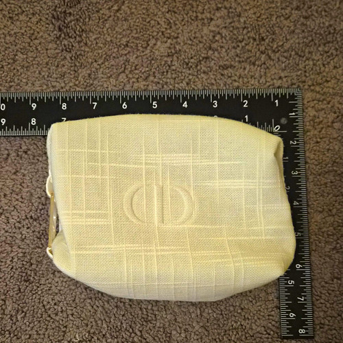 Dior Beauty White Zip Makeup Bag Pouch New