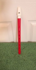 New, Vintage Dixie Recorder Plastic Flute Red & White Musical Instrument