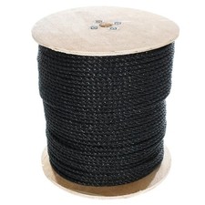 West Coast Paracord Twisted 3 Strand Polypropylene Rope Black, 1/2 Inch, 100...