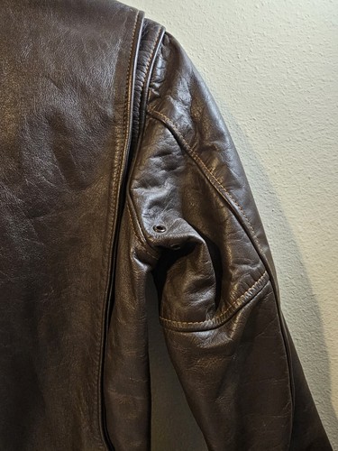 VTG Vintage 1970s AMF Harley-Davidson Genuine Leather Jacket Brown 36 Reg Small - Picture 12 of 24