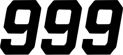 D'Cor Visuals Race Number Plate 9 Black 6 Inch Stick-On Universal 45-35-9