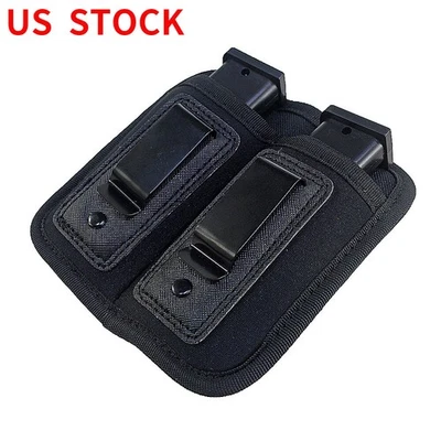 GOCKOUTSPORT Concealed Carry Tactical Double Magazine Pouch Mag Holder IWB Belt Clip Holster