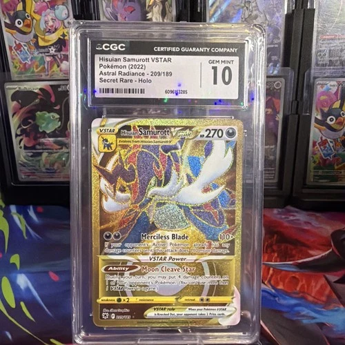 CGC 10 Gem Mint Pokémon Hisuian Samurott VSTAR 209/189 Astral Radiance Holo F4B