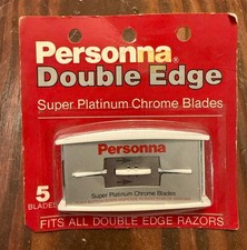 NEW Vintage PERSONNA Double Edge Super Platinum Chrome Blades 5 Pack SEALED
