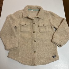 Roxy Girl Girls Sherpa Shirt Jacket Beige Large 14/16 Cozy Warm