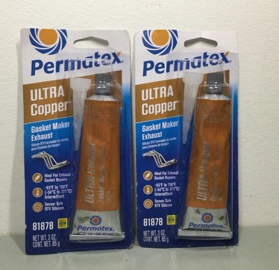 2 Pack Permatex 81878 Ultra Copper Maximum Temperature RTV Silicone Gasket Maker