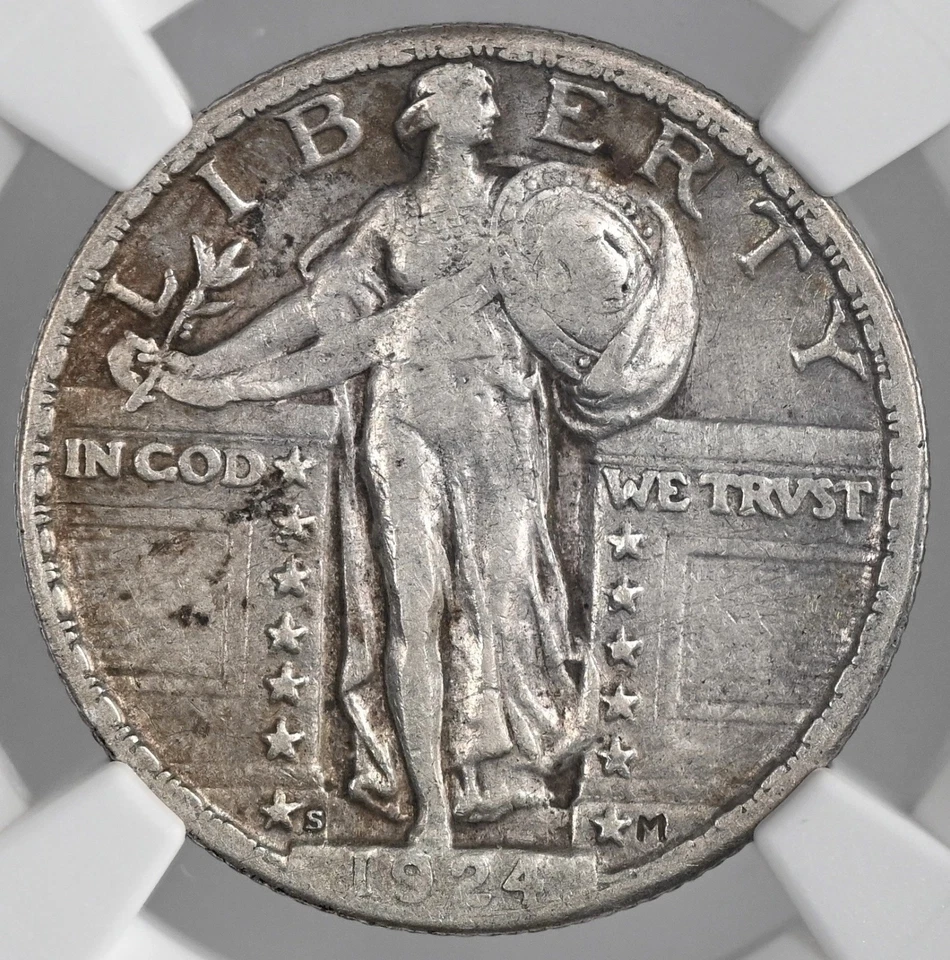 1924-S  25C STANDING LIBERTY QUARTER  NGC VF DETAILS "CLEANED" 8405237-045 - Image 2 of 4