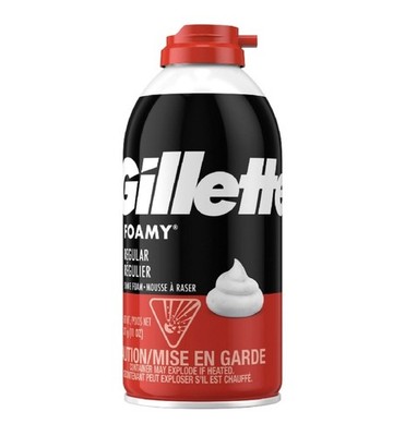 Gillette Foamy Shaving Foam 11 oz Instant Lather Quick Rinse for Men Face