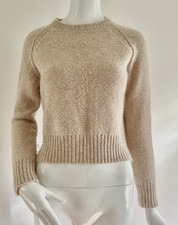 Pull court ACNE STUDIOS beige avoine laine d'agneau bio taille XS