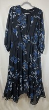 Vestido asimétrico floral con cuello de cerradura manga larga Lane Bryant talla 20 para mujer