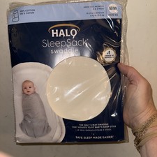 NEW HALO SleepSack Swaddle Cream Cotton Newborn Baby 0-3 Months / 6-12 Lb GIFT