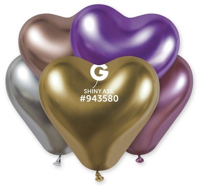 Germar Herz 201 Shiny Assortment 30cm 12 Inch CRB12 Latex Luftballons 5 Stück