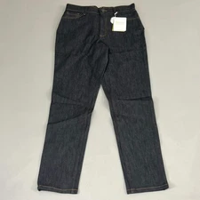 SAMSHIELD Swarovski Crystal Engraved Jeans Women's Sz US 26, UK 8, 36 Black Deni