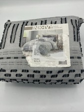 Ink ivy King/cal King Duvet Cover Set Gray/black