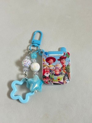 Toy Story Foldable Phone Charm  Woody & Buzz, Light Blue, Star Bead