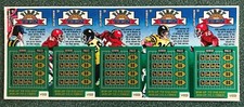 Football Theme  Instant Sample Void Lottery Ticket Set, 5 tickets