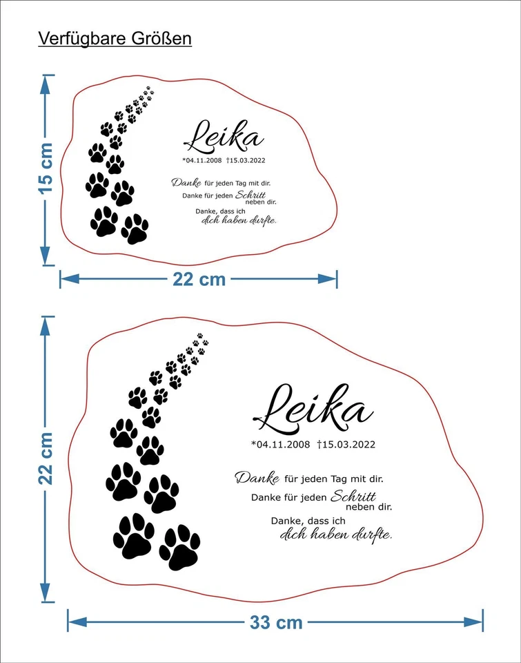 Schiefer Gedenktafel Tiergrabstein Gedenkplatte Gedenkstein Hund mit Gravur - Bild 2 von 3