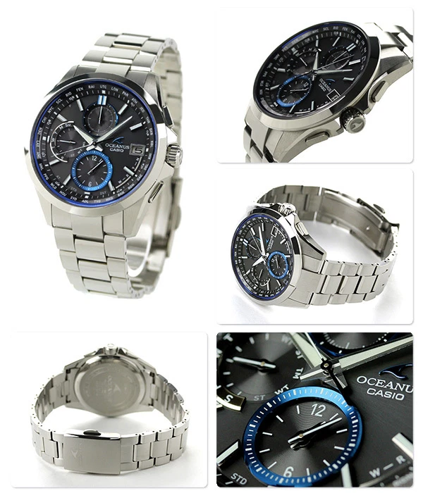 Casio Oceanus OCW-T2600-1AJF esfera negra titanio radio solar reloj para hombres Japón NUEVO