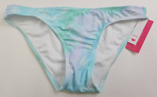 Xhilaration Juniors Soft Blue Tie Dye Mid Rise Cheeky Swim Bottoms Size S 0-2
