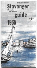 Vintage Stavanger Norway Travel Guide Local Business Adverts Tourist 1965
