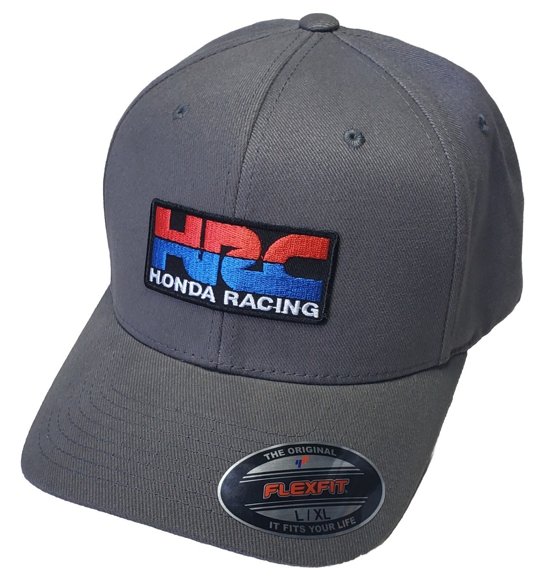 HRC Honda Racing Patch Flexfit 6377 Brushed Twill/Cool Grey L/XL 7
