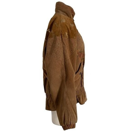 Vintage Winlit Womens 80s Retro Suede Leather Jacket Brown Size Medium - Picture 2 of 14