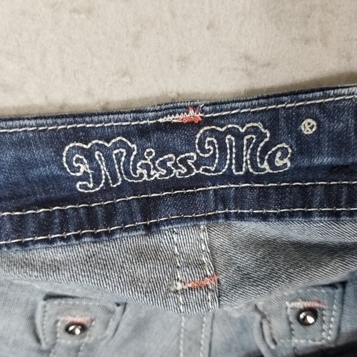 miss me jeans women's 32 mid rise easy crop blue stretch denim pants 36x29 - Picture 10 of 13
