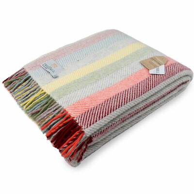 TWEEDMILL 100% Wool Sofa Bed Blanket HERRINGBONE