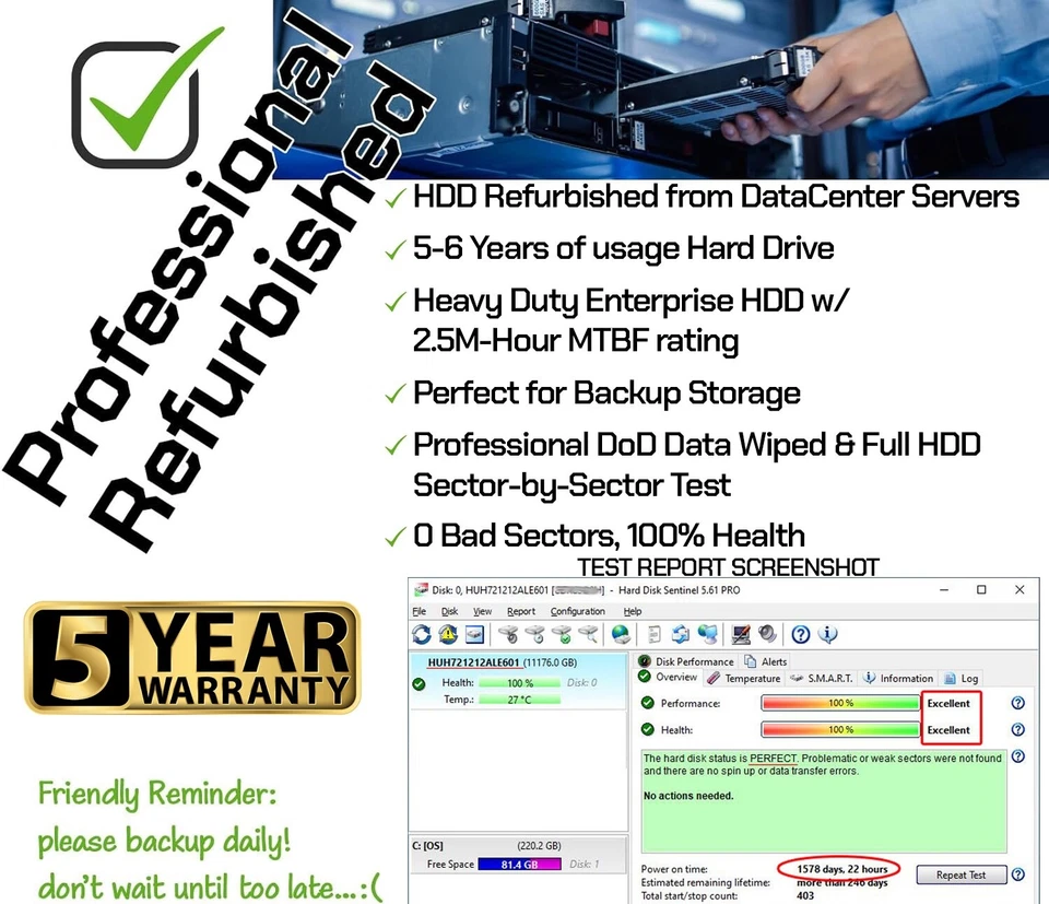HGST Ultrastar DC HC520 12TB SATA 6Gb 256MB 35 G3D defectuoso Foto 2 de 4