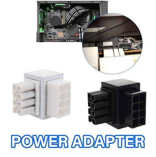 ATX 8Pin Female 90 Degree Angled To 8 Pin Male Power Adapter GPU Connector - Zdjęcie 6 z 10