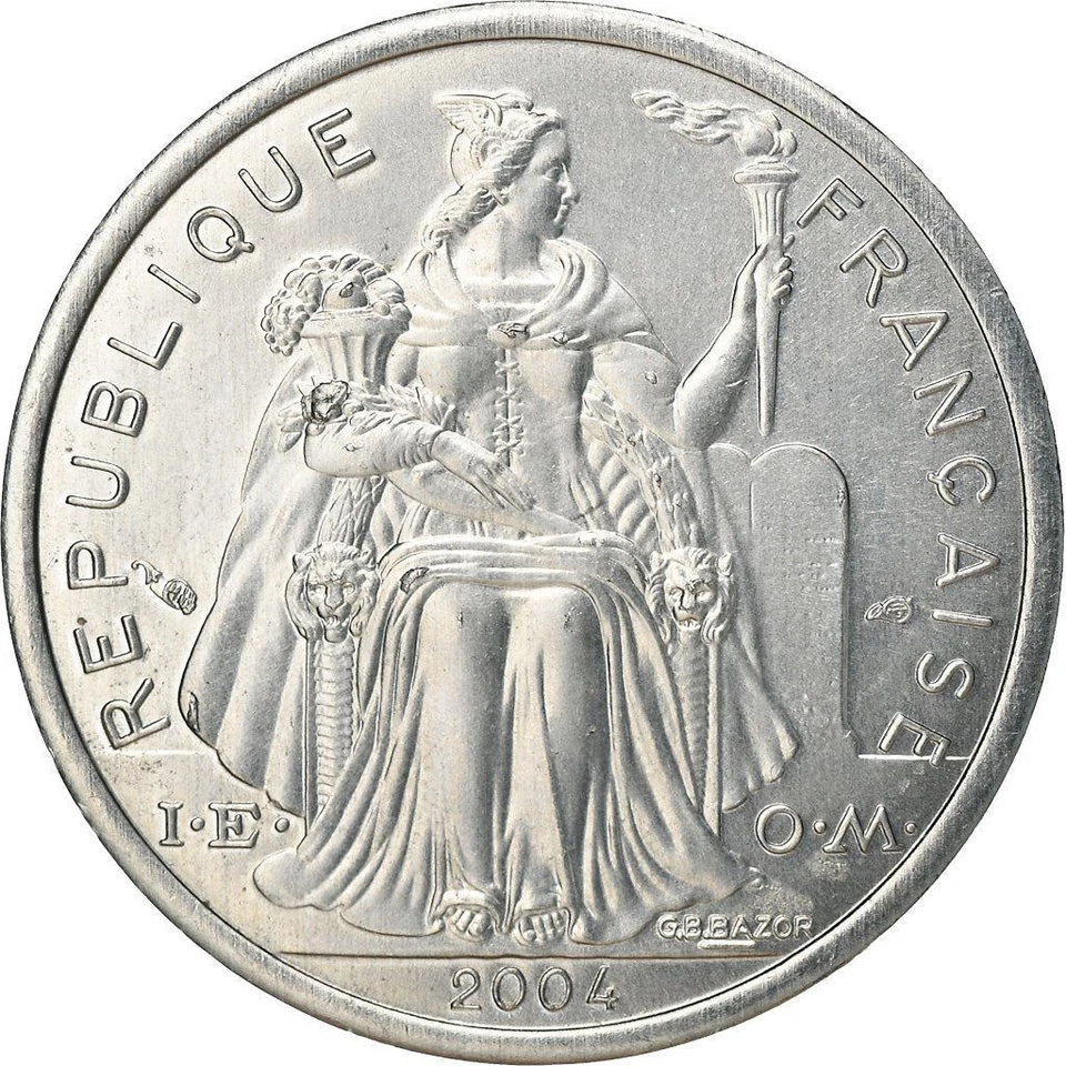 French Polynesia 1 Fra nc Coin | Liberty Sitting | Sailboat | 1975 - 2020 - Image 3 of 4