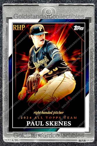 Carte Paul Skenes Rookie RC 2024 Panini - Insert Vitrail Fond Doré, Pittsburgh Pirates (MLB)