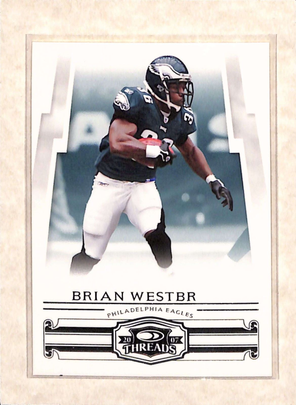 2007 Donruss Threads #37 Brian Westbrook UER Partial Last Name on Front NM