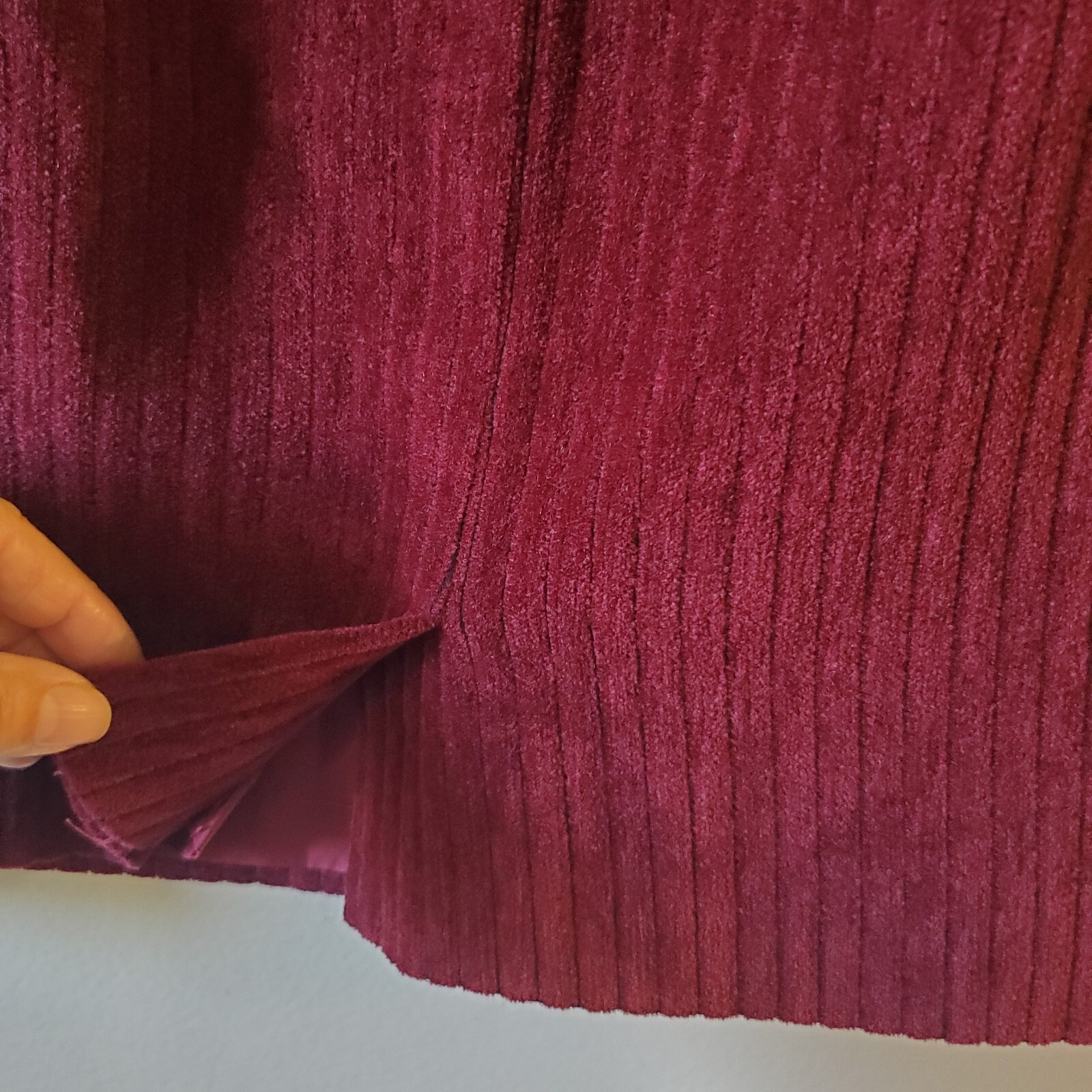 Gonna dritta vintage Yves Saint Laurent Merlot Courderoy taglia 38 US 8 Med *vedi foto