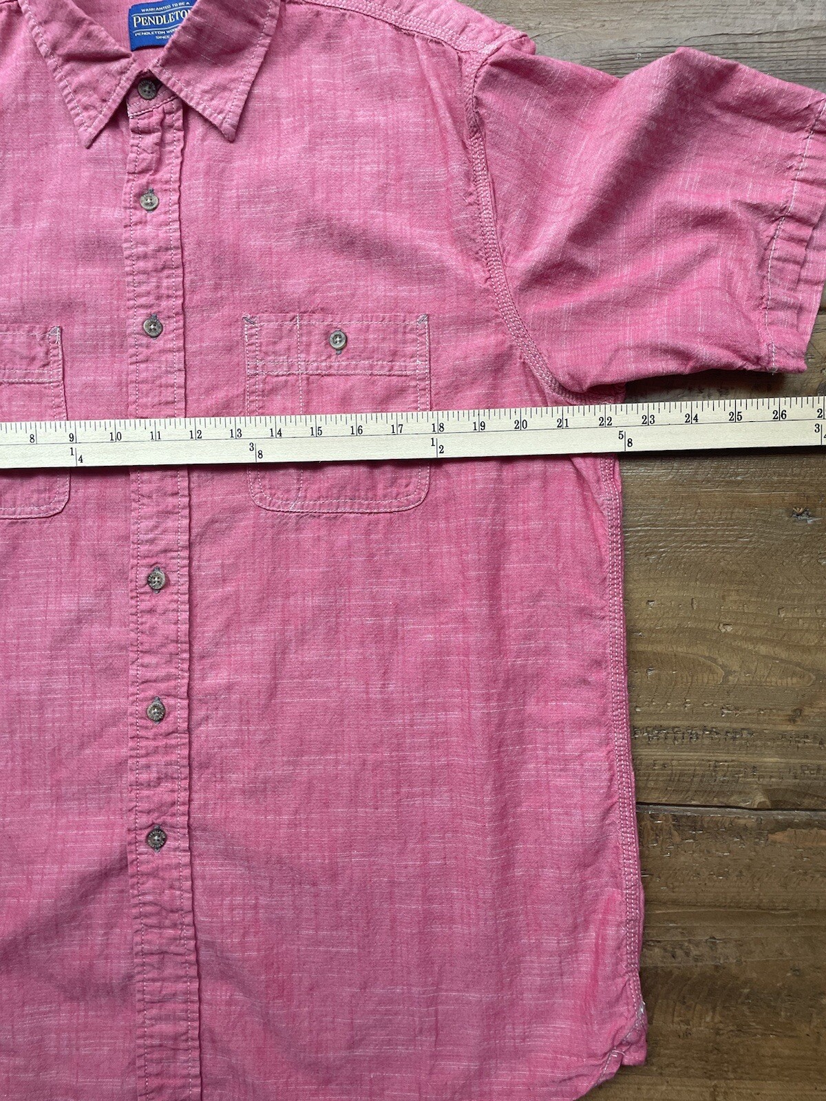 Pendleton Berkeley Shirt Red Chambray Short Sleev… - image 12