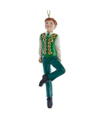 KURT ADLER 5'' RESIN HAND PAINTED IRISH STEP DANCING BOY XMAS ORNAMENT E0602