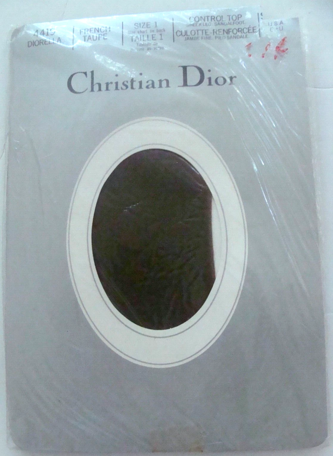 PANTALON DE CONTRÔLE VINTAGE CHRISTIAN DIOR taille 1 FRENCH TAUPE 4419 DIORELLA transparent