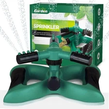 Signature Garden Water Sprinklers for Yard, Three Arm Sprinkler