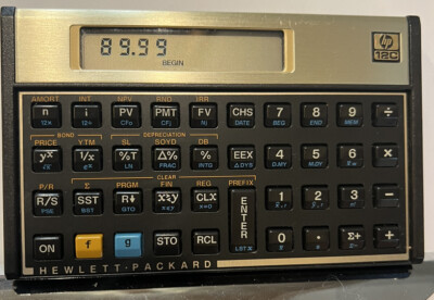 Vintage HP 12C Financial Calculator W/CASE, Near Mint, NEW BATTERIES INSTALLED!