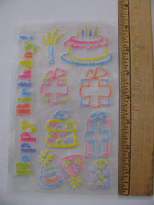 HAPPY BIRTHDAY Stickers Gifts Cake Hats OPEN PACKAGE