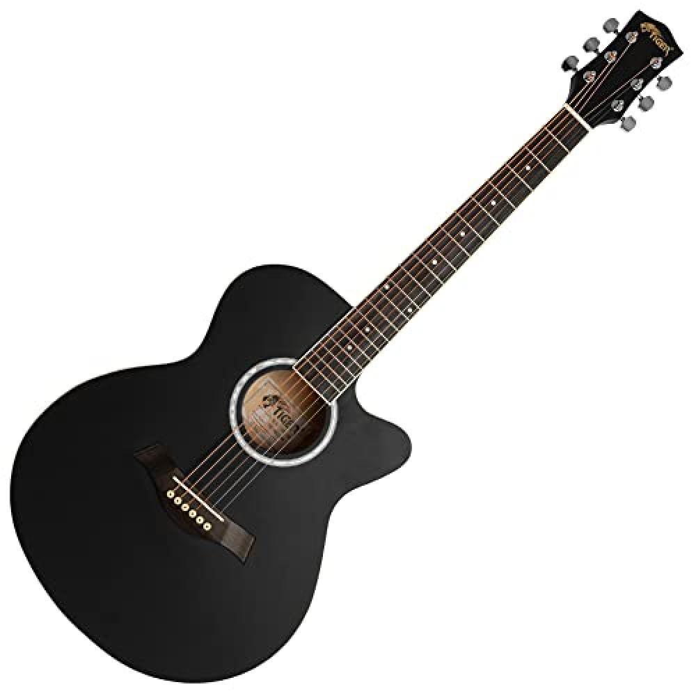 (TG. Full) TIGER ACG1-BK-SM Acoustic Steel String Guitar - Matte Charcoal Black